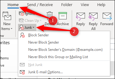block a sender in outlook for mac
