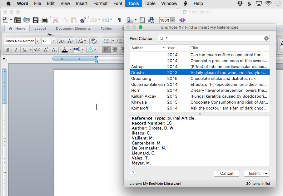 microsoft word for mac not compatibel with endnote 7.7